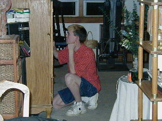 Michael plays on his knees